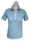 Polo spirale bleu manches courtes vue devant